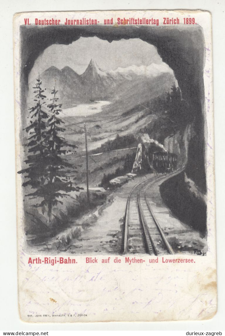 Switzerland Arth-Riigi-Bahn Old Postcard Posted 1899 B240503 - Sonstige & Ohne Zuordnung