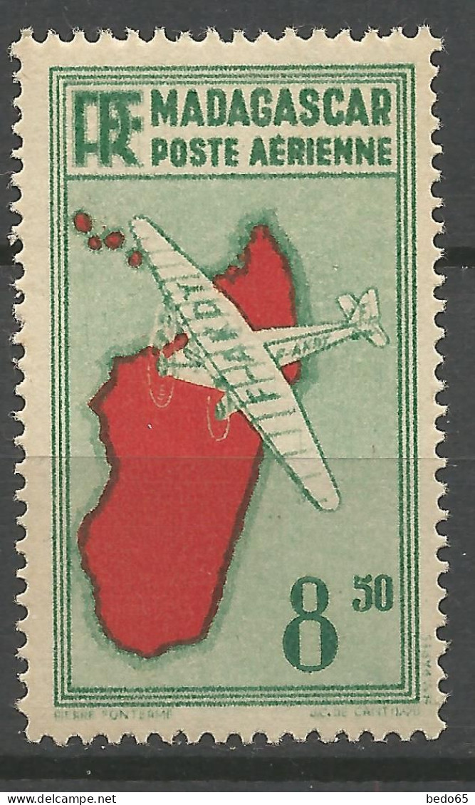 MADAGASCAR PA N° 9 NEUF** SANS CHARNIERE NI TRACE / Hingeless  / MNH - Airmail