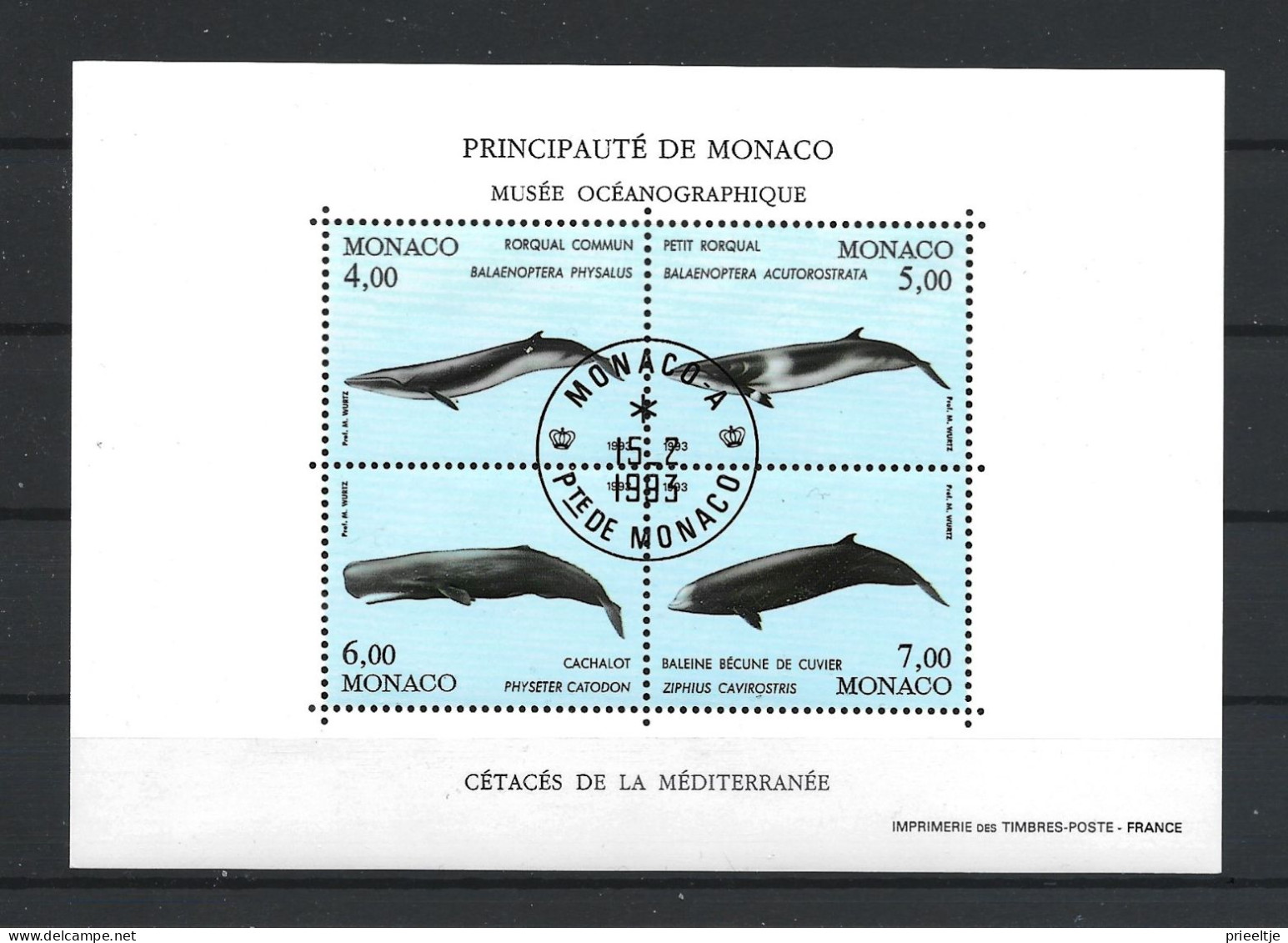 Monaco 1993 Whales S/S Y.T. BF 59 (0) - Bloques