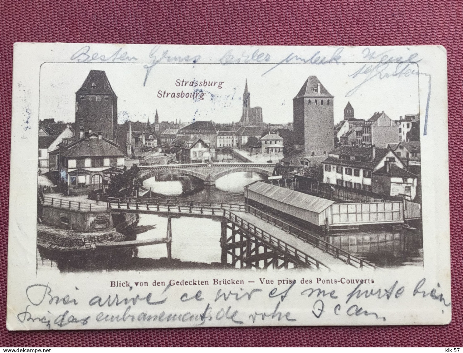 STRASBOURG POUR COLMAR Carte 1903 Superbe Oblitération - Cartoline-lettere
