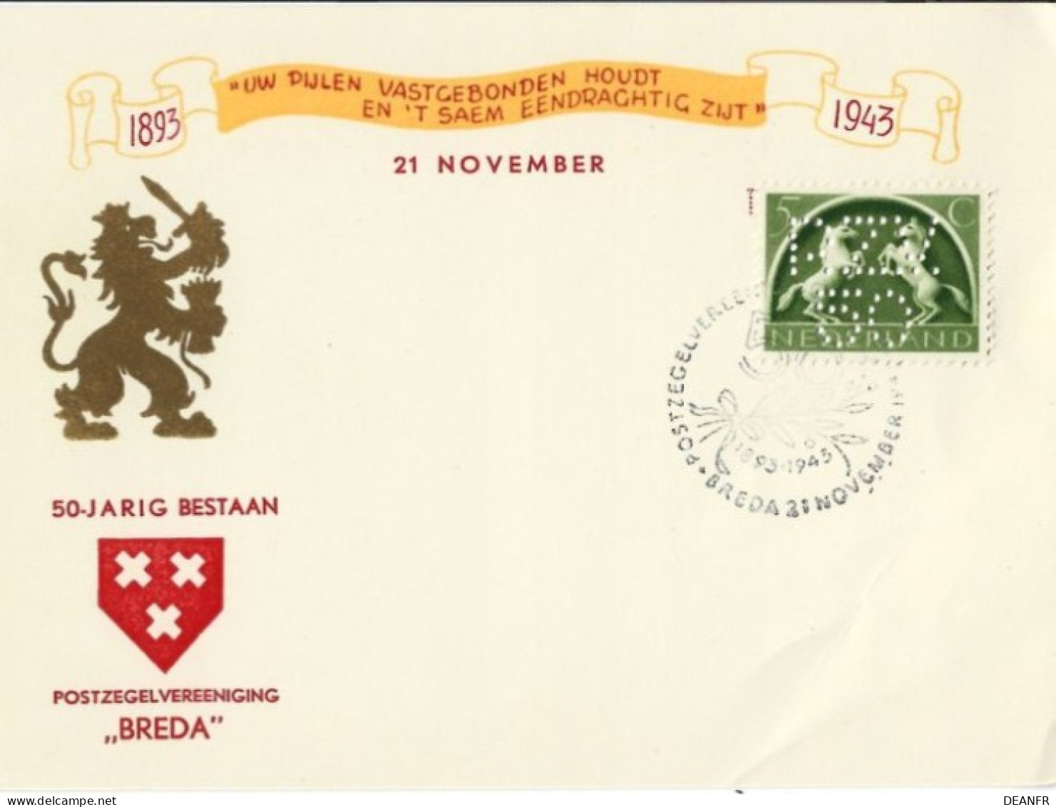 NL - PAYS-BAS : 50- Jarig Bestaan " BREDA" 1893-1943. - Autres & Non Classés