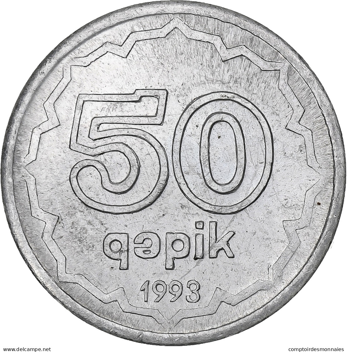 Azerbaïdjan, 50 Qapik, 1993, Aluminium, TTB+, KM:4a - Aserbaidschan