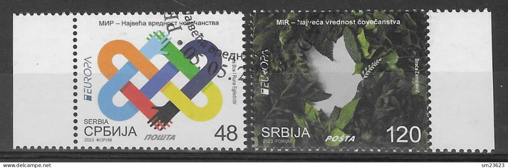 Serbien / Srbija / Serbia  2023 , EUROPA CEPT / PEACE - The Highest Value Of Humantiy - Gestempelt / Fine Used / (o) - 2023