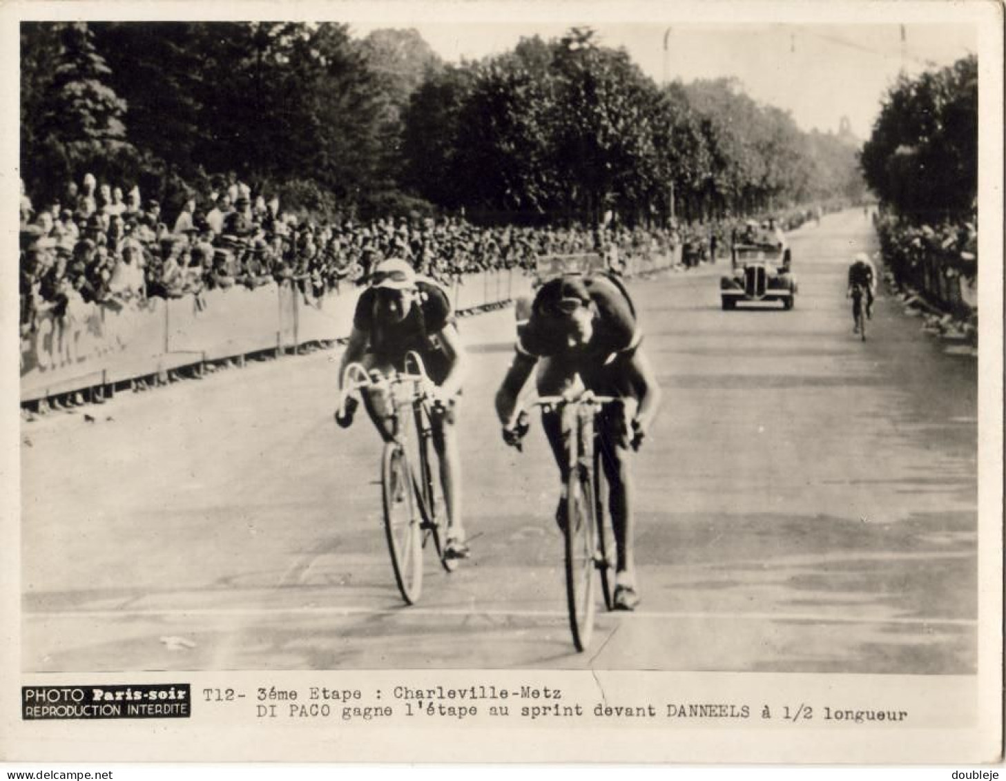 TOUR DE FRANCE 1935  PHOTO PARIS SOIR    .......3ème Étape Charleville Metz Di Paco Gagne L'Étape Au Sprint - Ciclismo