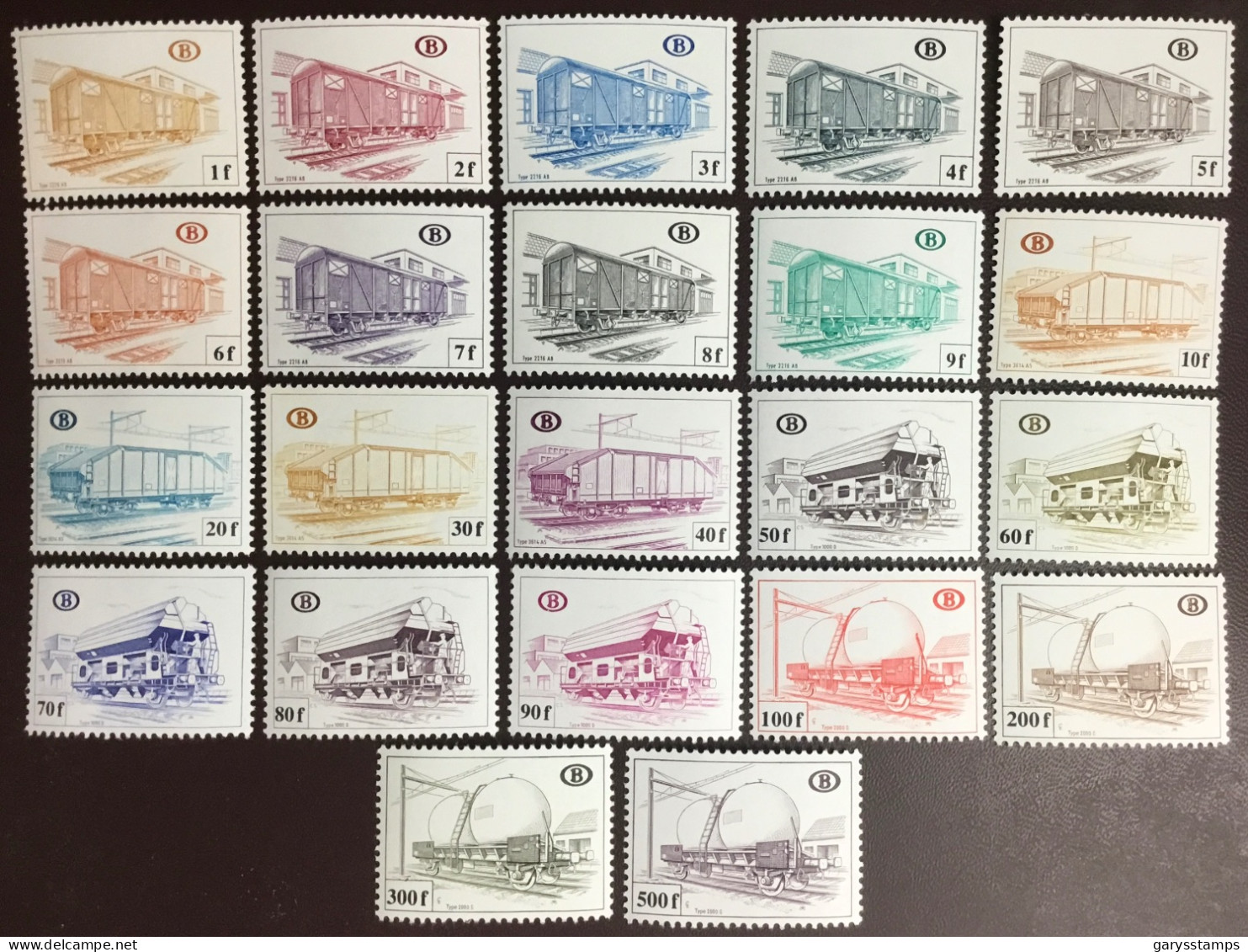 Belgium 1980 Goods Wagon Railway Stamps Set MNH - Neufs
