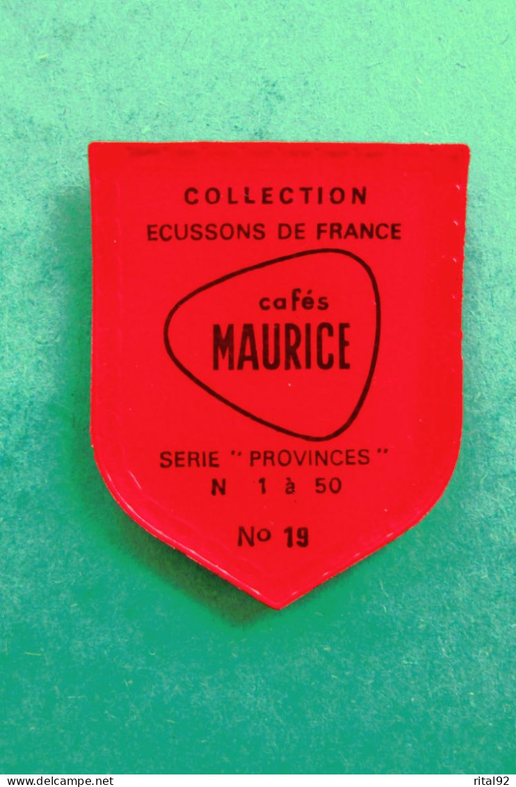 Chromo/Image Plastifié "Cafés MAURICE" - Série "Ecussons De FRANCE" - Années 60/70 - Té & Café