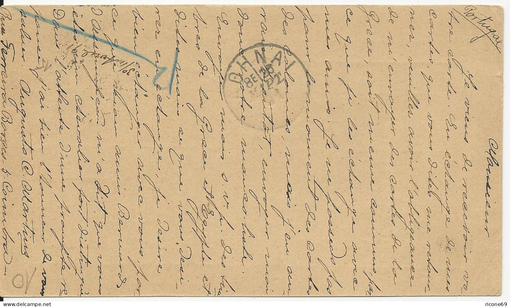 Portugal 1891, Brief Stpl. Coimbra Auf Ganzsache N. Griechenland. #657 - Sonstige & Ohne Zuordnung