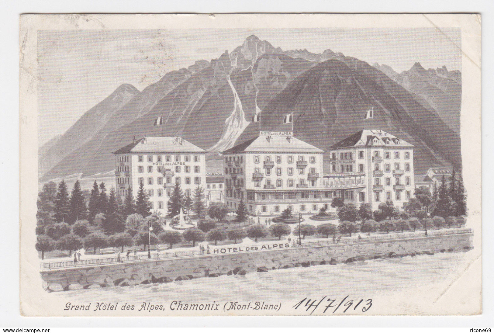Frankreich, Chamonix 1913, Grand Hotel Des Alpes, Gebr. Sw  AK.  #1569 - Autres & Non Classés