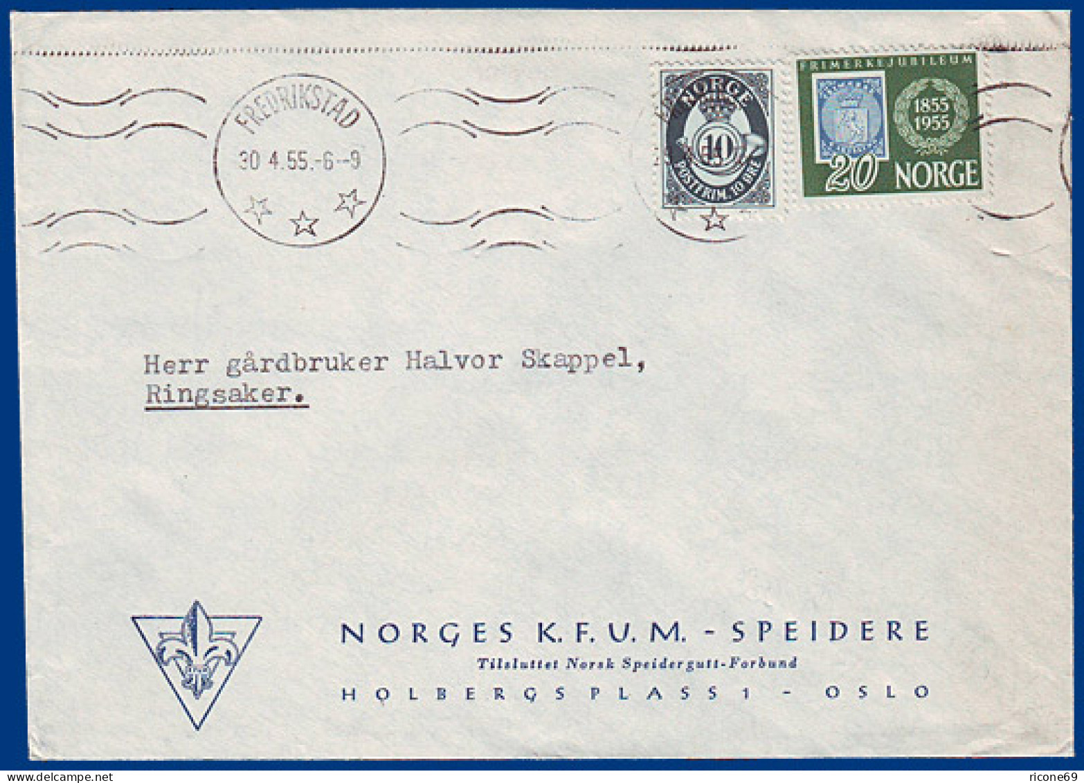 Pfadfinder Scouts, Offizieller Norwegen Fredrikstad Umschlag KFUM-SPEIDERE #S415 - Cartas & Documentos