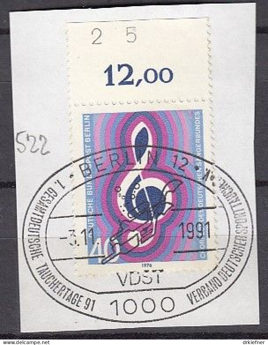 BERLIN  522, Gestempelt Auf Briefstück, SoSt., Chorfest, 1976 - Oblitérés