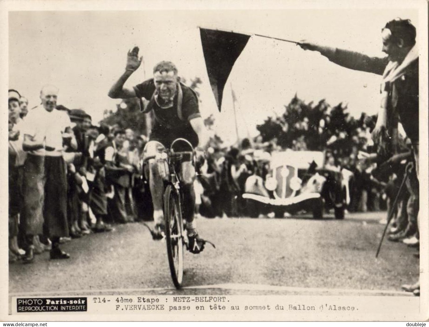 TOUR DE FRANCE 1935  PHOTO PARIS SOIR    .......4ème Étape Metz Belfort Vervaecke Passe En Tête - Ciclismo