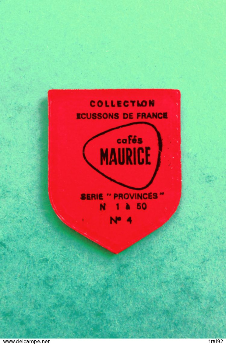 Chromo/Image Plastifié "Cafés MAURICE" - Série "Ecussons De FRANCE" - Années 60/70 - Thee & Koffie