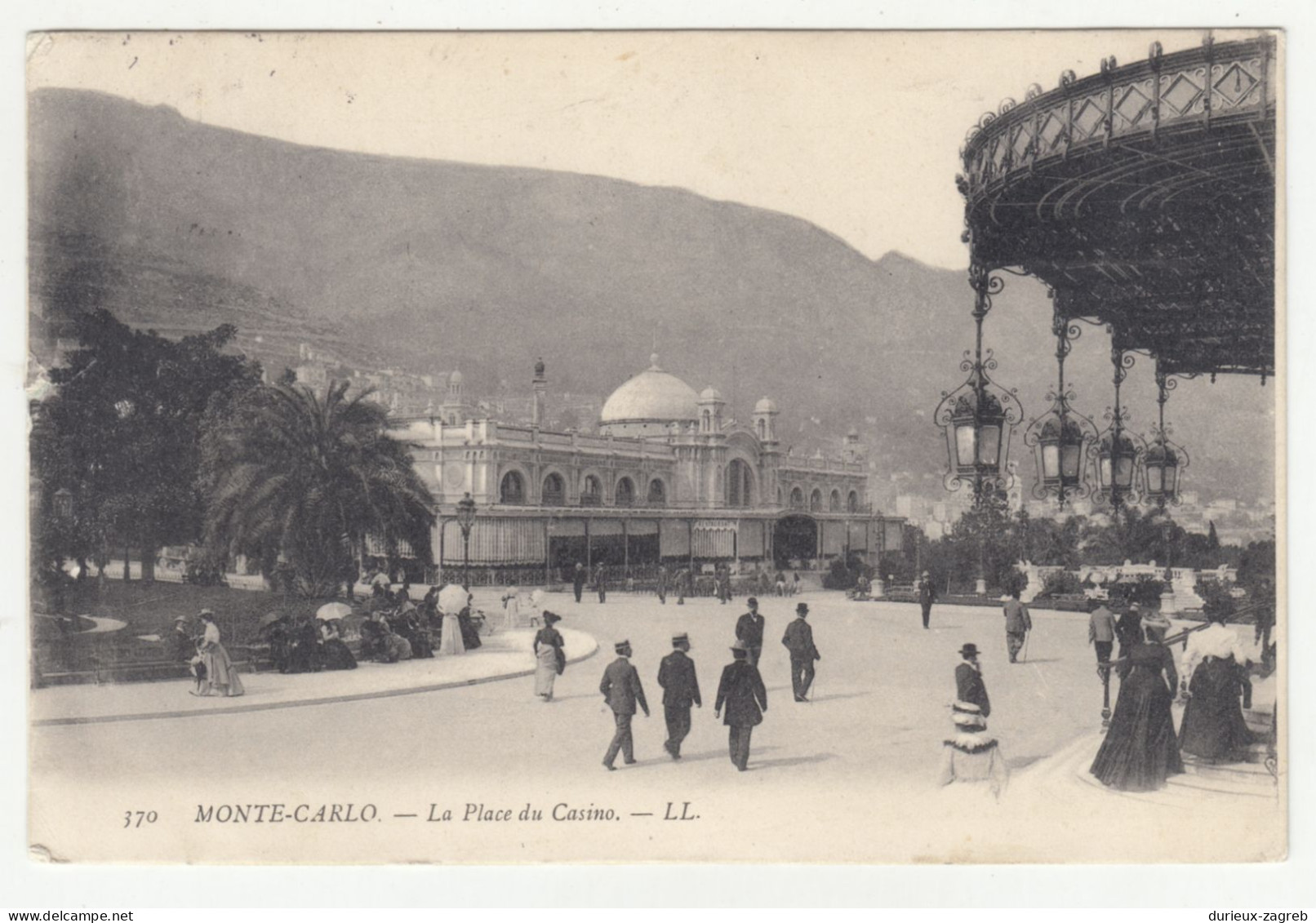 Monte-Carlo La Place Du Casino Old Postcard Posted 190? B240503 - Monte-Carlo