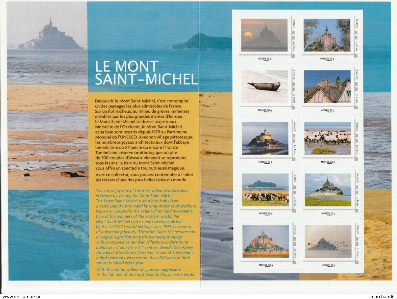 Feuillet Collector Le Mont Saint Michel France 2011 IDT M 20gr 10 Timbres Autoadhésifs N°111 - Collectors