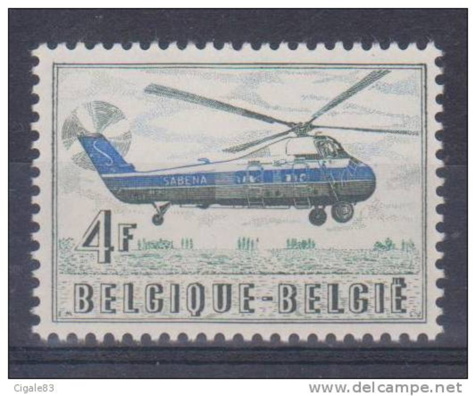 Belgique N° 1012 ** Hélicoptère SABENA - 1957 - Ongebruikt