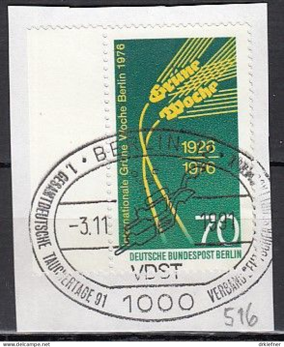 BERLIN  516, Gestempelt Auf Briefstück, SoSt., Grüne Woche, 1976 - Usati
