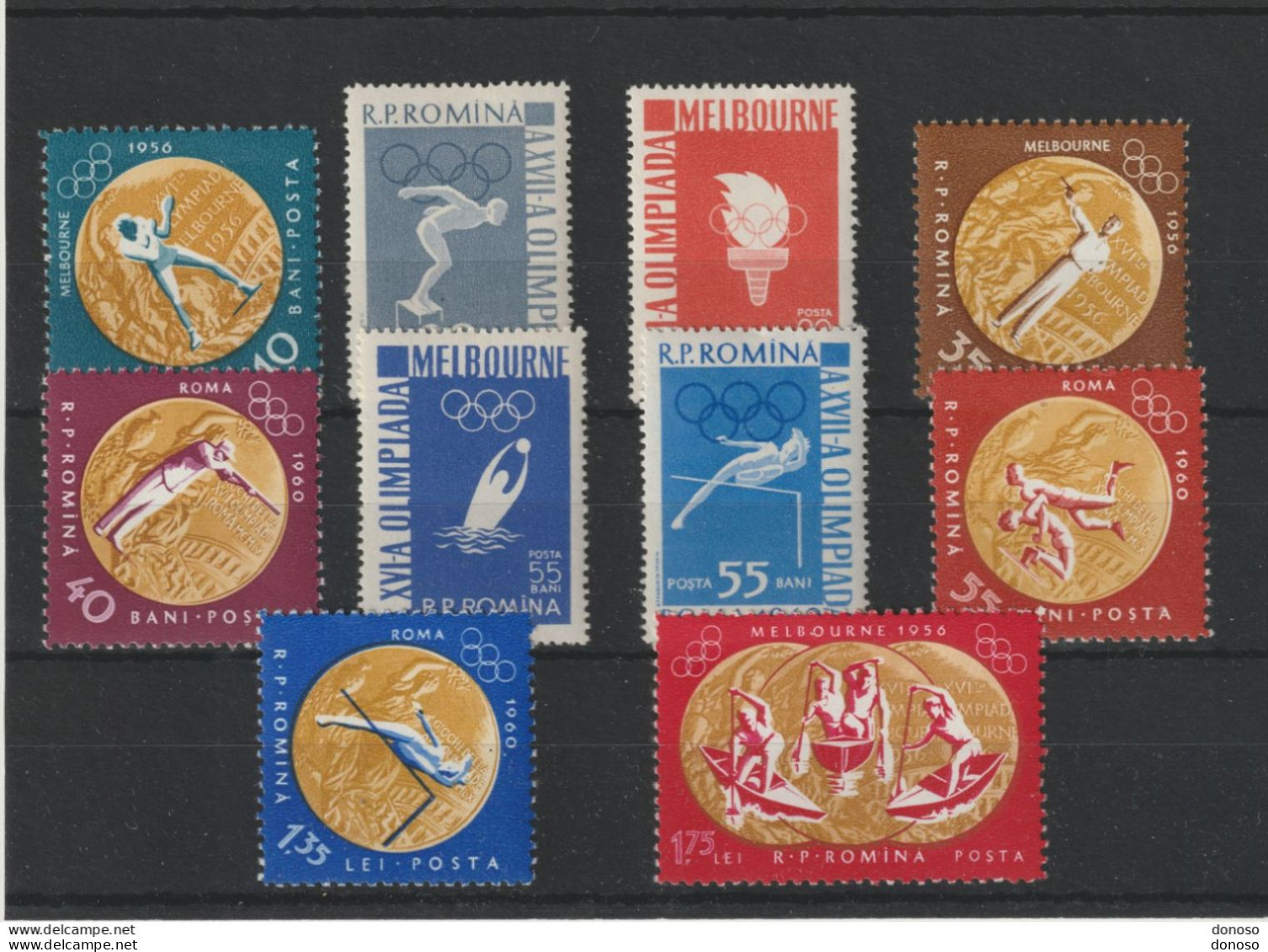 ROUMANIE 1961 MEDAILLES OLYMPIQUES Yvert 1804-1813, Michel 2010-2019 NEUF** MNH Cote 9,50 Euros - Ungebraucht