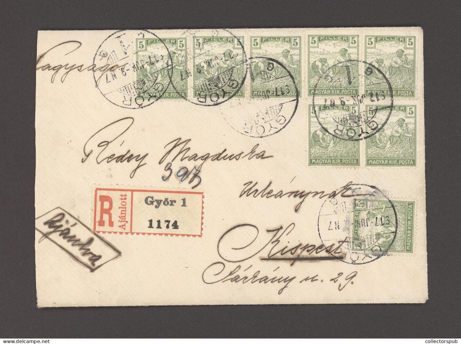 GYŐR 1917. Nice Registered Cover To Kispest - Lettres & Documents