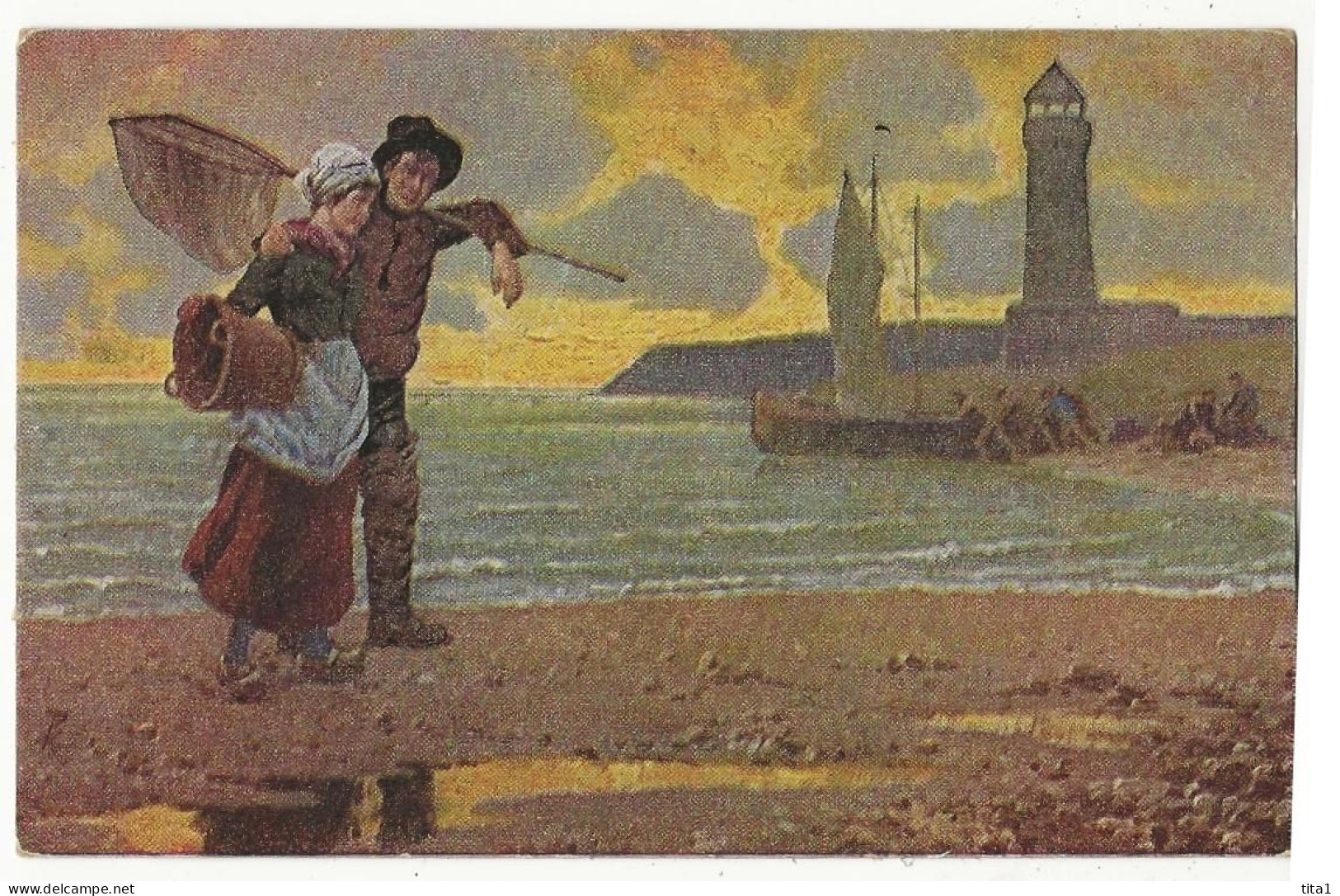 695 - Couple De Pêcheurs - Phare - Paare