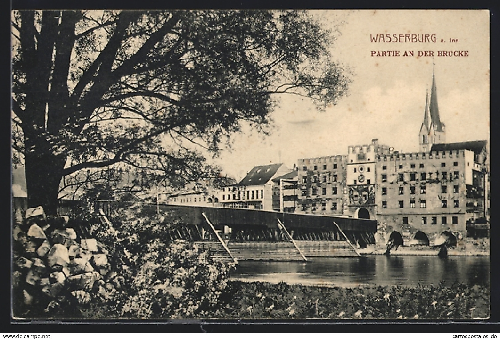 AK Wasserburg A. Inn, Partie An Der Brücke  - Wasserburg A. Inn