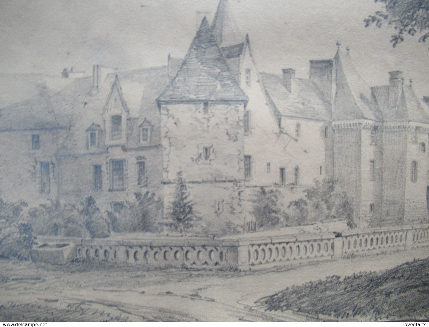 TABLEAU - CHATEAU DE CARROUGES, ORNE, NORMANDIE - JL TIRPENNE (1801-1867) - Tekeningen