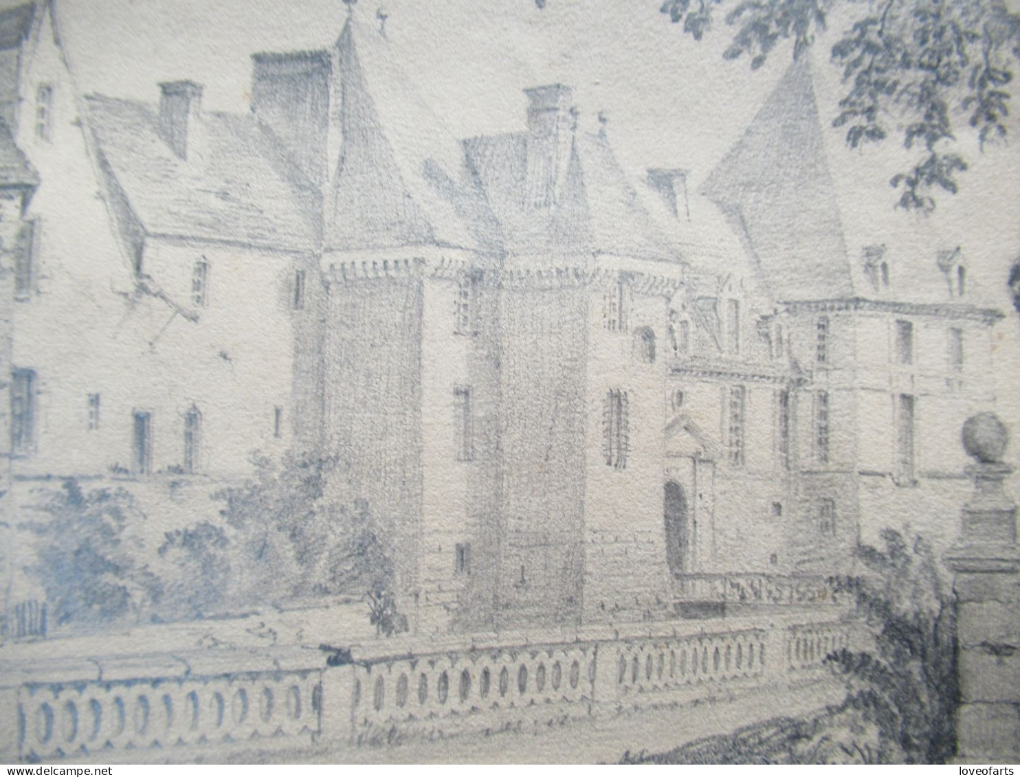 TABLEAU - CHATEAU DE CARROUGES, ORNE, NORMANDIE - JL TIRPENNE (1801-1867) - Dibujos