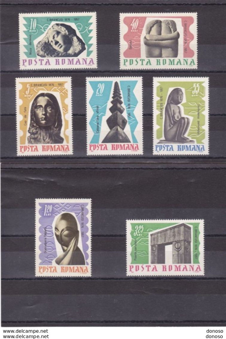 ROUMANIE 1967 BRANCUSI SCULPTURES Yvert 2292-2298, Michel 2582-2588 NEUF** MNH Cote 9 Euros - Unused Stamps