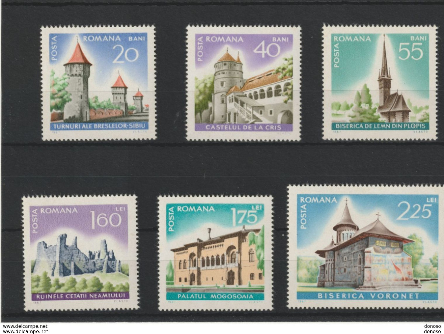 ROUMANIE 1967 Monuments Historiques, Tourisme Yvert 2310-2315, Michel 2600-2605 NEUF** MNH Cote 8 Euros - Neufs