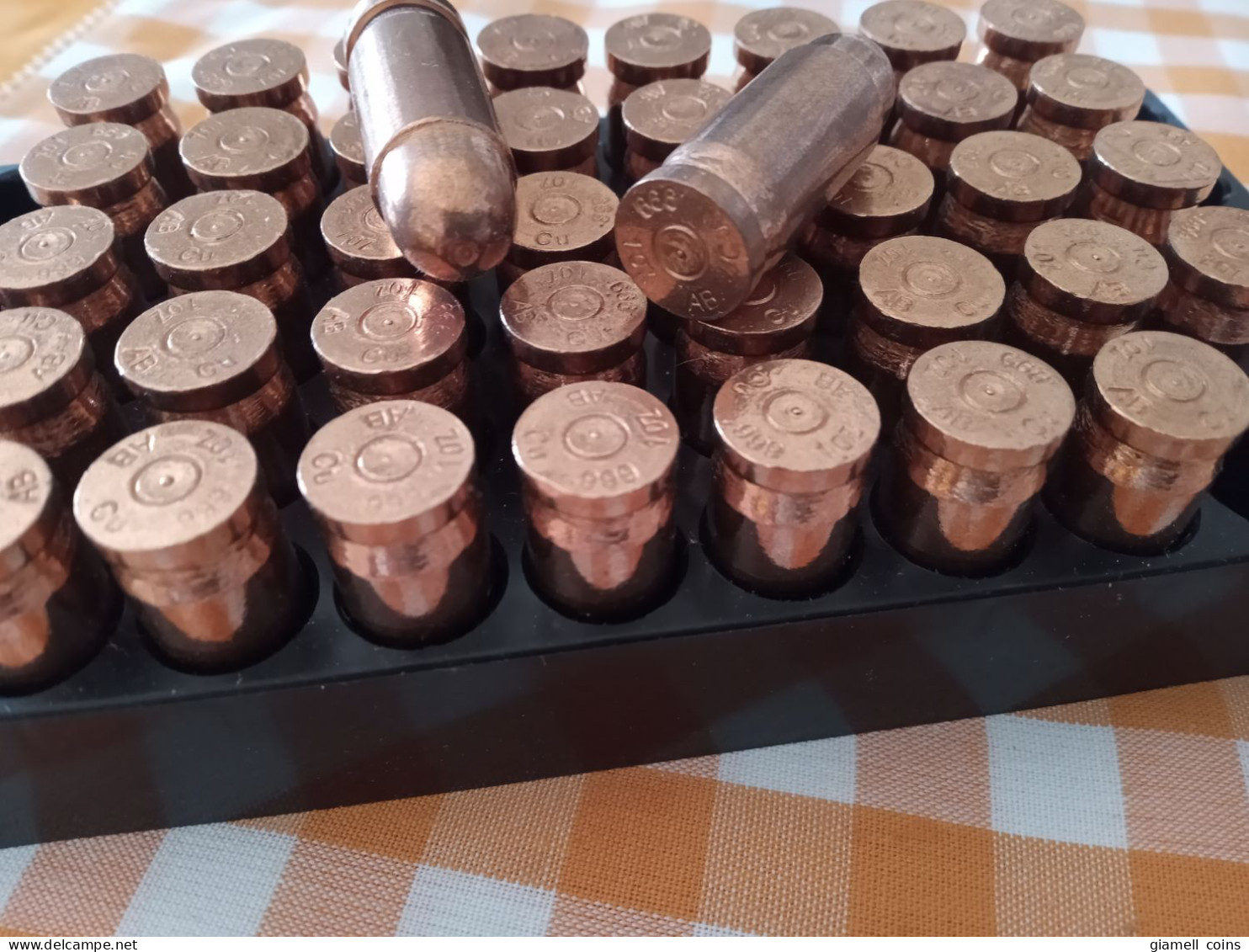10 X 1 Oz. Copper Bullet - .45 Caliber.   Riproduzione Esatta Del Calibro 45  In Una Oncia 999 Di Puro Rame - Sonstige & Ohne Zuordnung