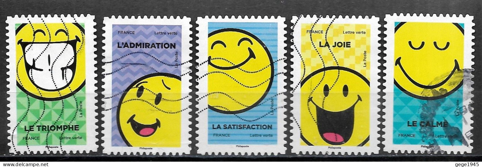 France 2022  Oblitéré -  Autoadhésif     N° 2147 - 2150 - 2151  - 2152  - 2153  -  Smiley - Used Stamps
