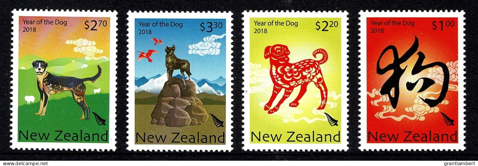 New Zealand 2018 Year Of The Dog  Set Of 4 MNH - Ongebruikt