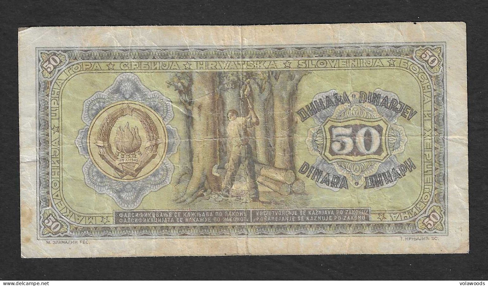 Jugoslavia - Banconota Circolata Da 50 Dinari P-64a - 1946 #17 - Yugoslavia