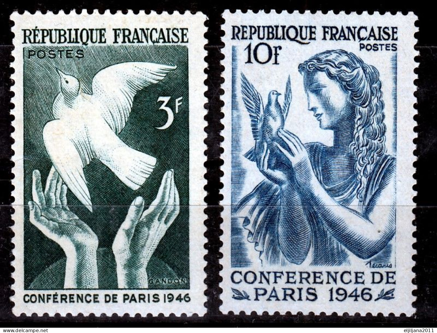 ⁕ FRANCE 1946 ⁕ Peace Conference, Paris Mi.763/764 ⁕ 2v MLH - Ongebruikt