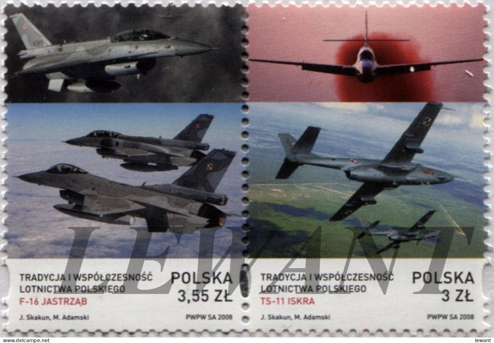 2008.03.31. Contemporary Aircraft In Poland (F-16, TS-11) - MNH - Unused Stamps
