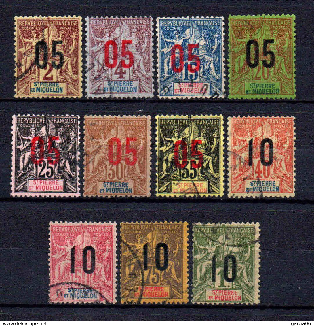 St Pierre Et Miquelon    - 1912 - Tb Antérieurs Surch  - N° 94 à 104   - Oblit - Used - Used Stamps