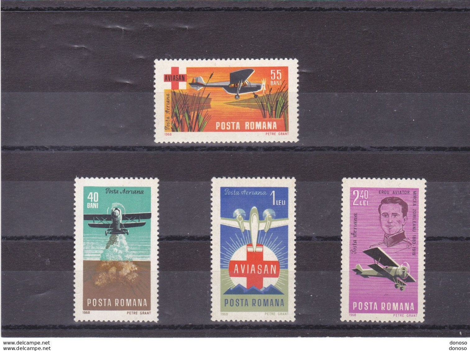 ROUMANIE 1968 AVIONS  Yvert PA 214-217, Michel 2662-2665 NEUF** MNH Cote 4 Euros - Unused Stamps