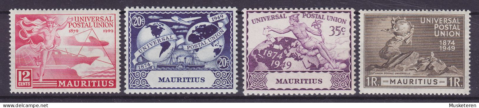 Mauritius 1949 Mi. 223-226 UPU Weltpostverein Complete Set, MNH** - Mauritius (...-1967)