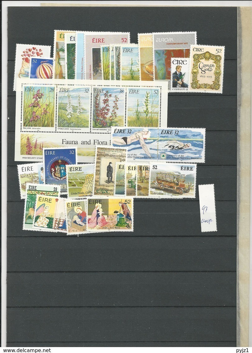 1993 MNH Ireland, Year Collection  Postfris** - Komplette Jahrgänge