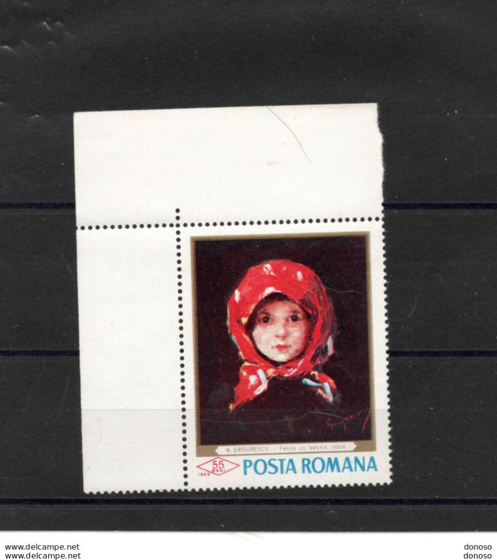 ROUMANIE 1968 Peinture, Fillette Par Grigorescu, Coin De Feuille  Yvert 2372 NEUF** MNH - Nuovi