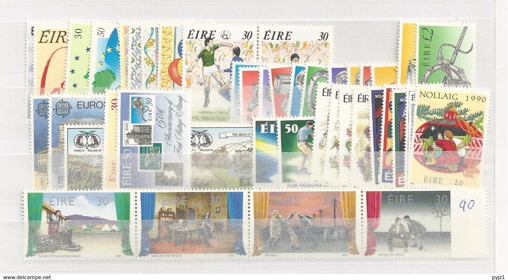 1990 MNH Ireland, Eire, Irland Year Collection, Postfris - Komplette Jahrgänge