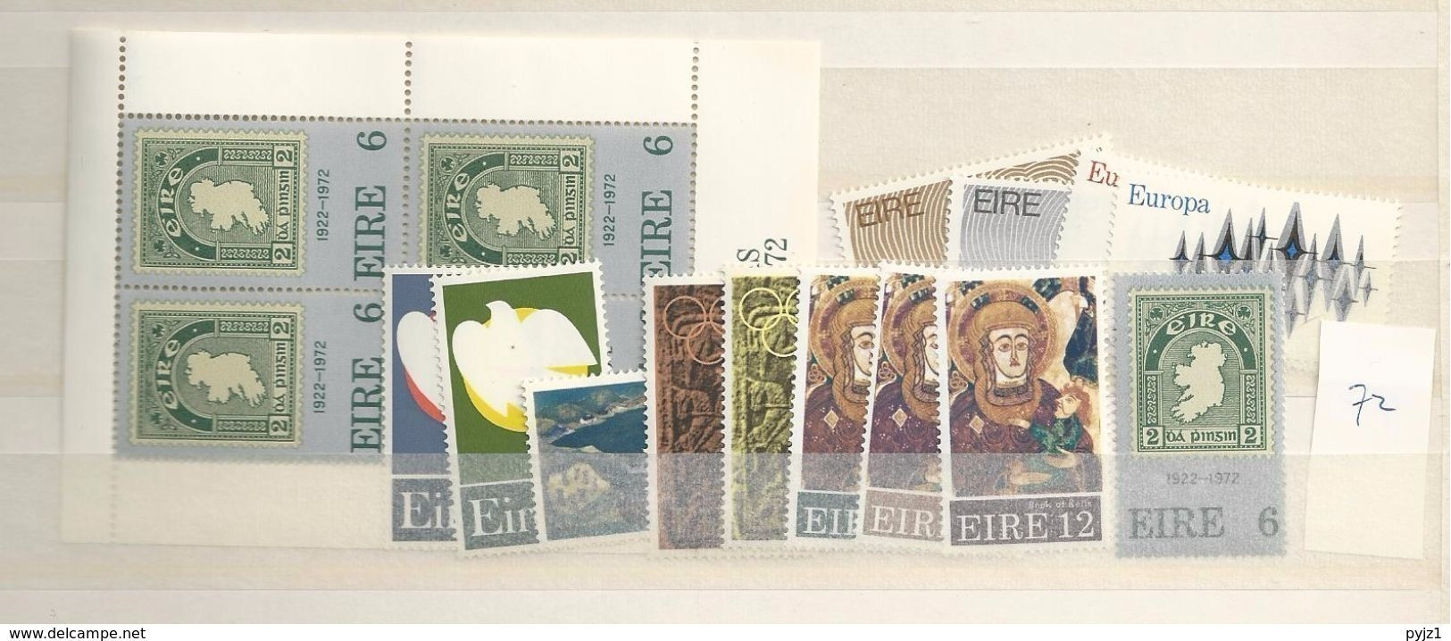 1972 MNH Ireland, Eire Year Collection, Postfris - Komplette Jahrgänge