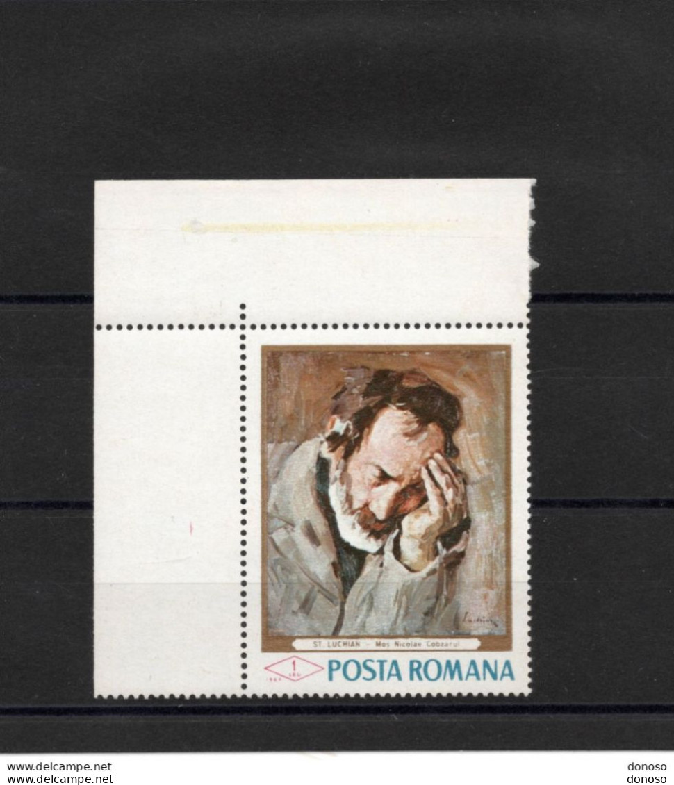 ROUMANIE 1968 Peinture, Joeur De Cobza Par Luchian, Coin De Feuille  Yvert 2373 NEUF** MNH - Unused Stamps