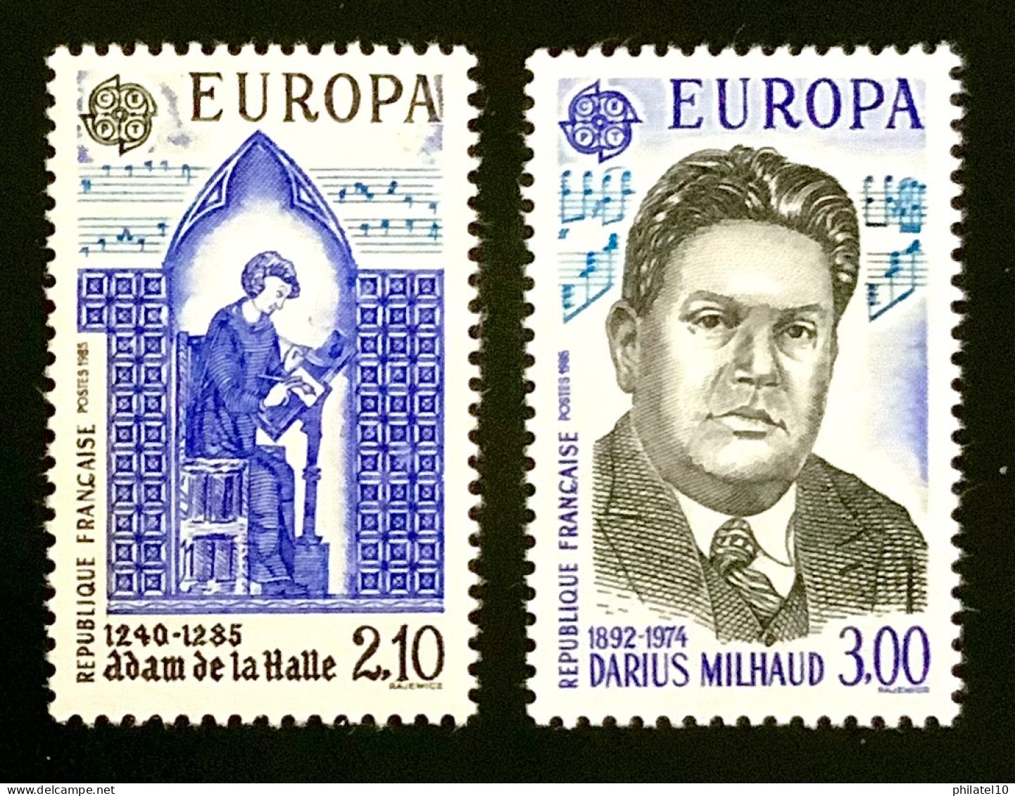 1985 FRANCE N 2366 / 67 EUROP  DARIUS MILHAUD -ADAM DE LA HALLE - NEUF** - Unused Stamps