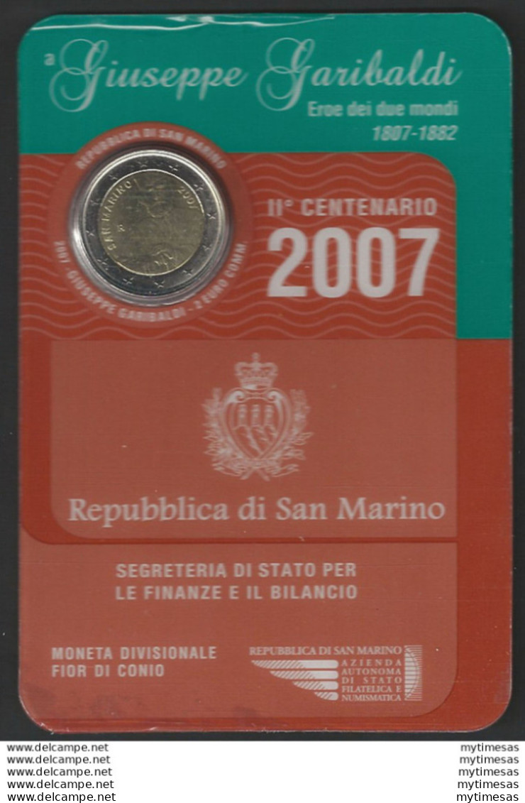 2007 San Marino € 2,00 Garibaldi FDC - San Marino