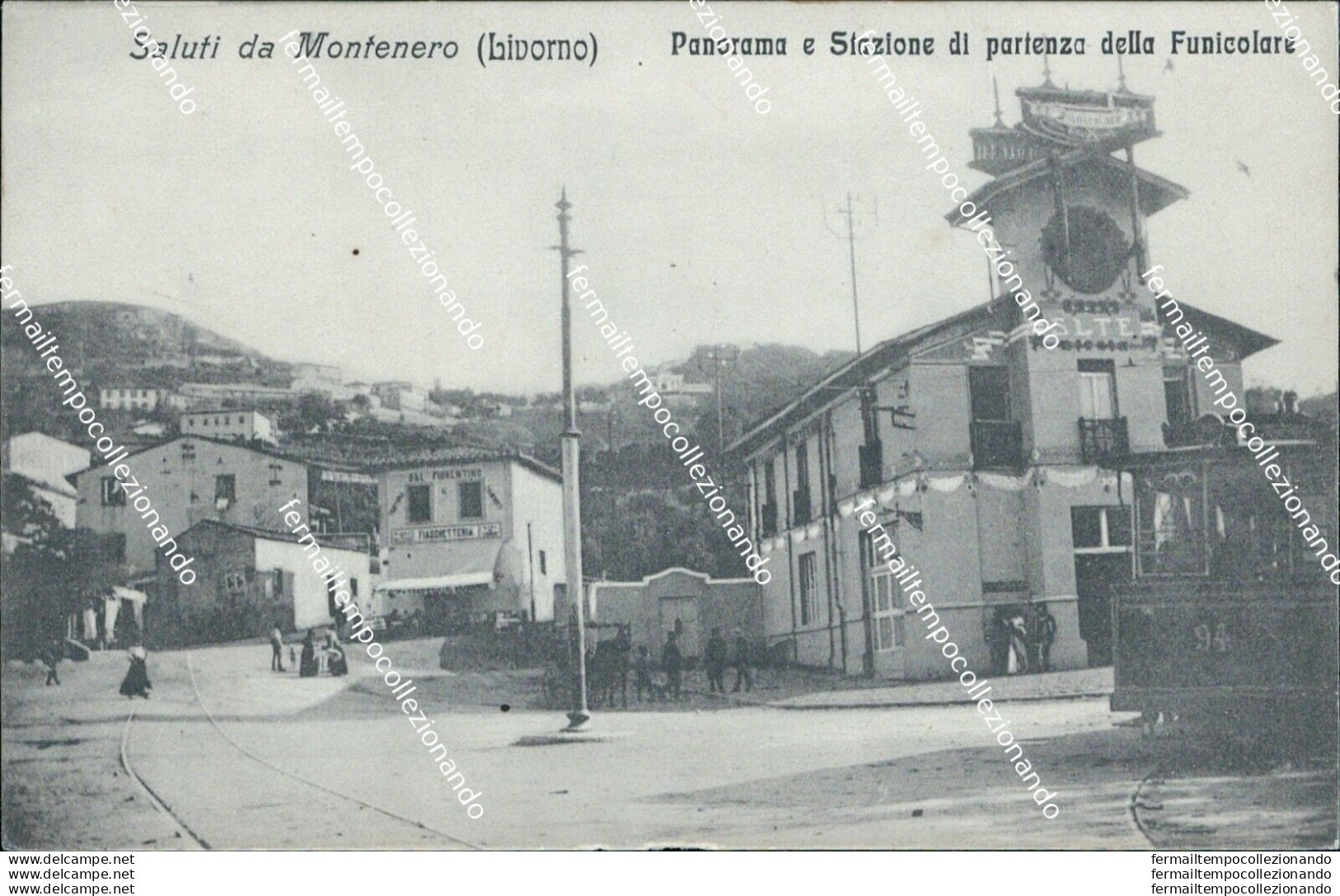 Bt21 Cartolina Saluti Da Montenero Panorama E Stazione Della Funicolare Livorno - Livorno