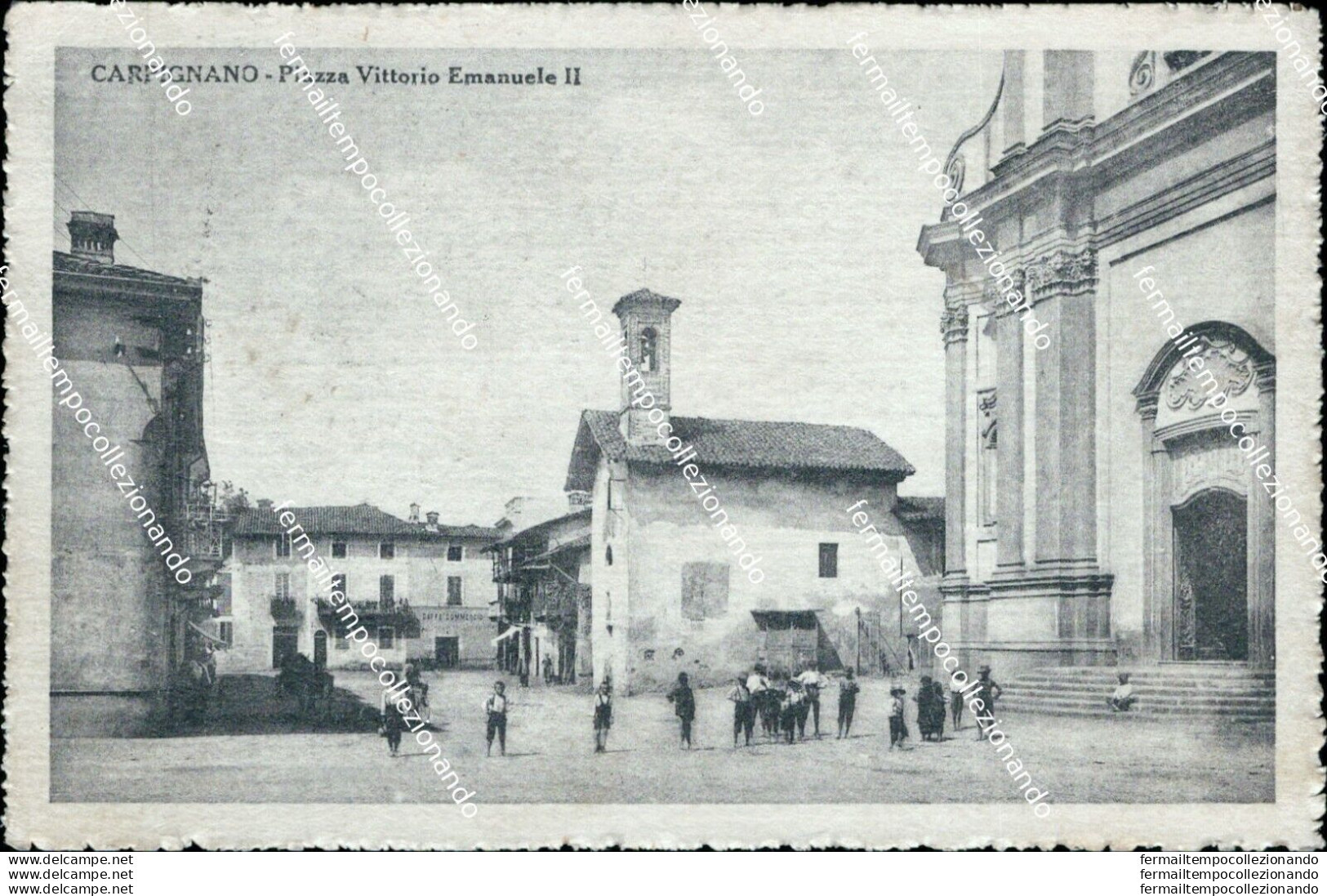 Bt4 Cartolina Carpignano Piazza Vittorio Emanuele IIprovincia Di Novara Piemonte - Novara