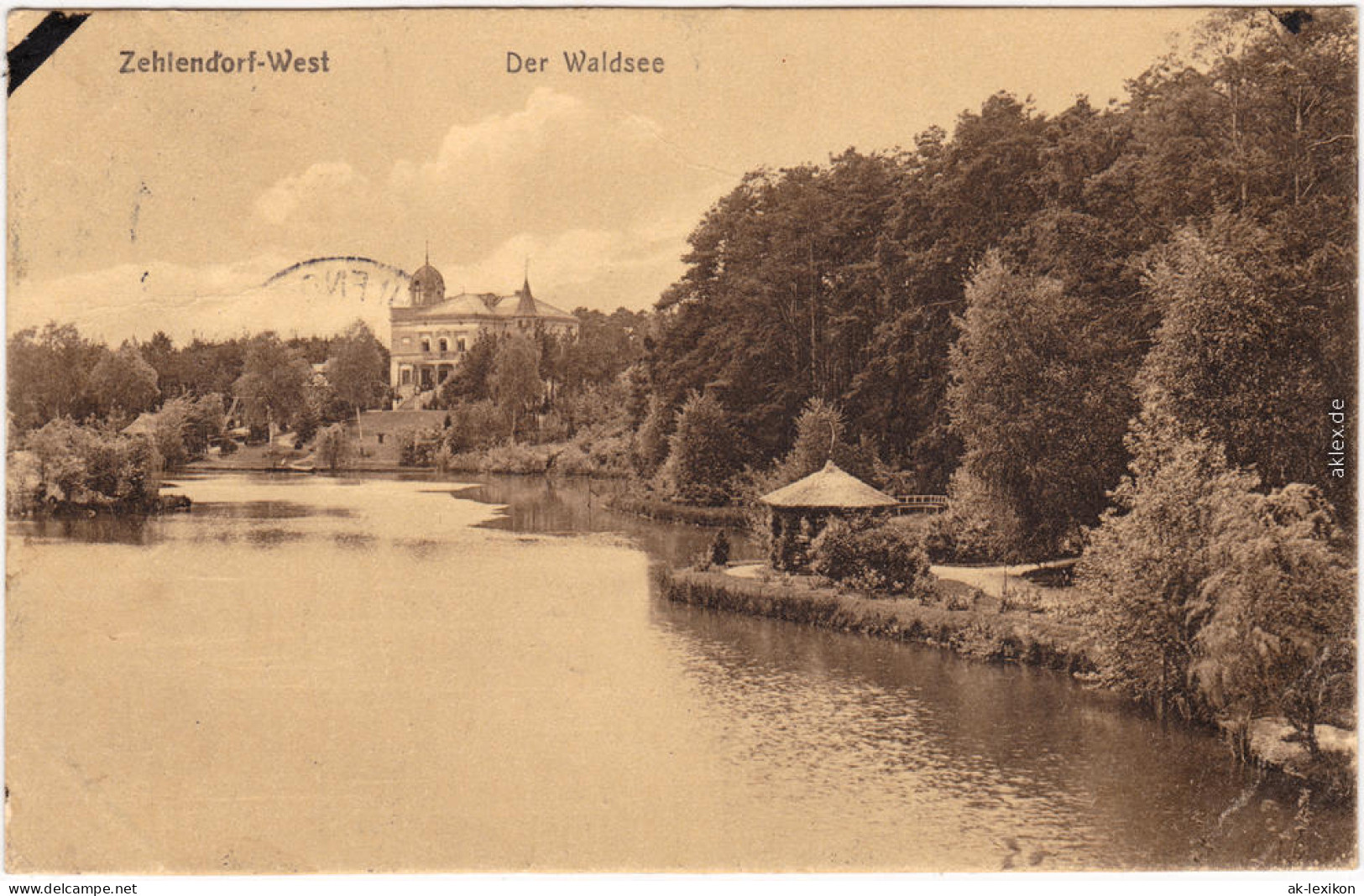 Ansichtskarte Zehlendorf Berlin Der Waldsee, Villen, Pavillon 1914 - Zehlendorf