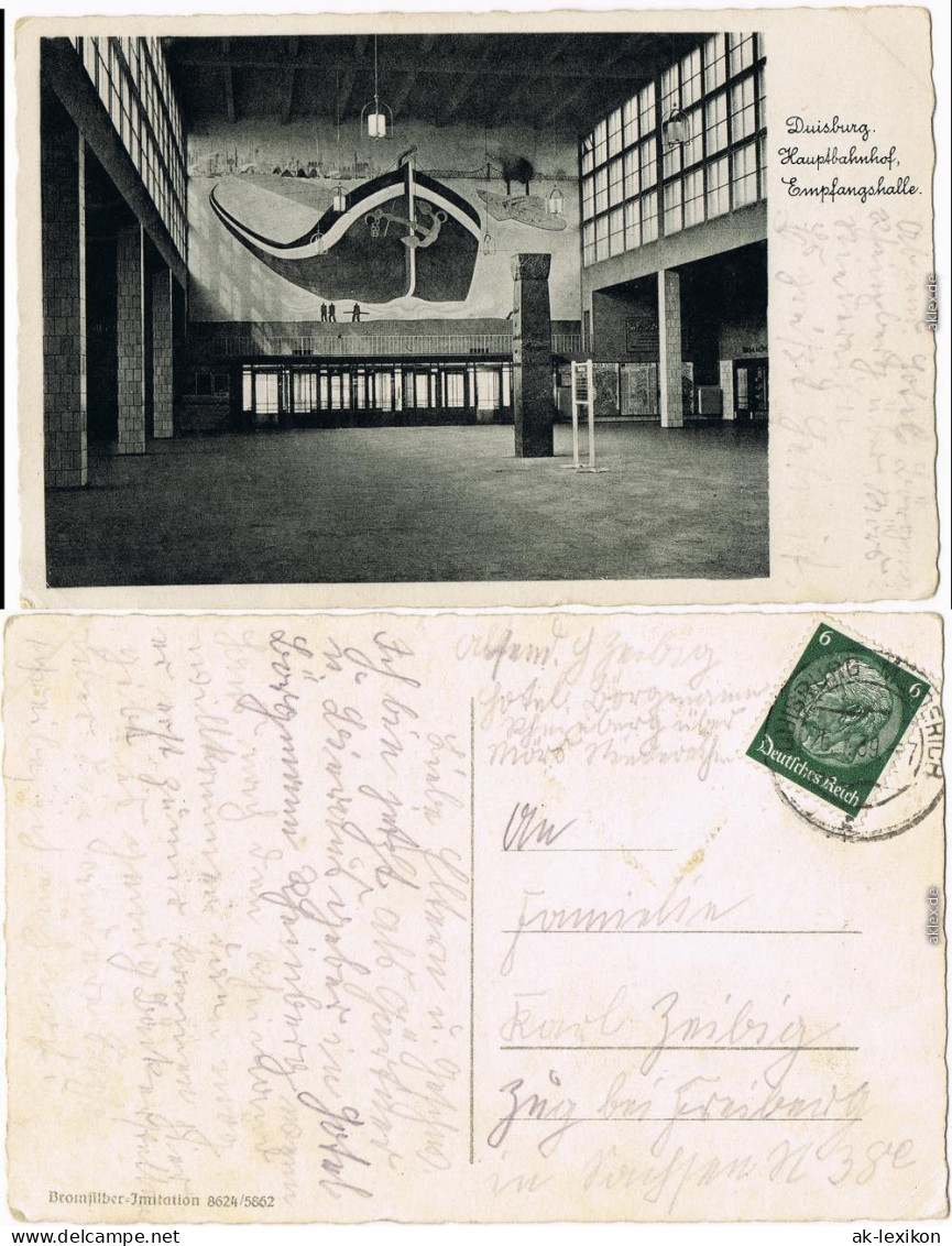 Duisburg Empfangshalle, Wandgemälde - Bahnhof 1939  - Duisburg