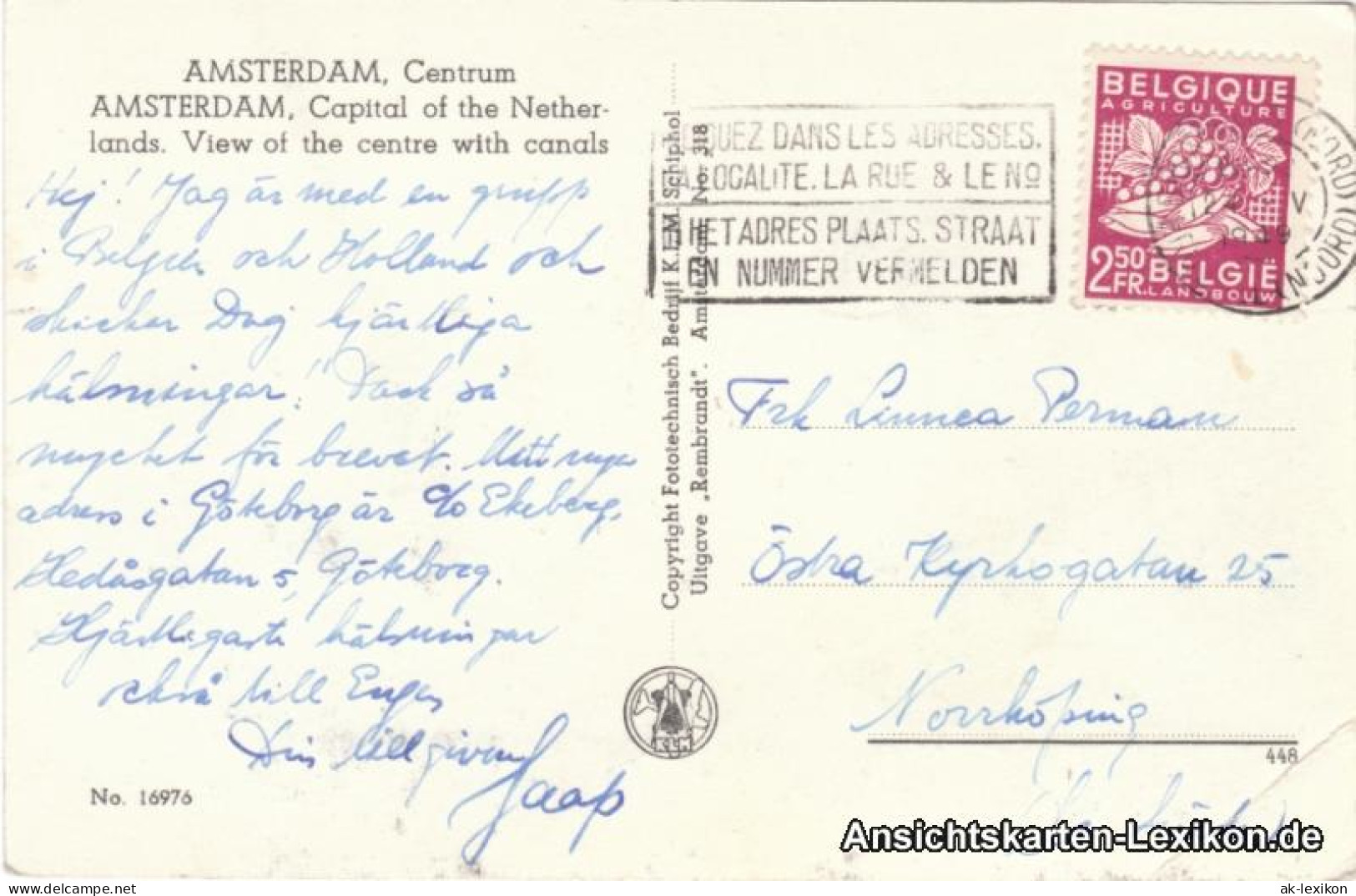 Postkaart Amsterdam Amsterdam Luftbild Centrum 1949 - Amsterdam