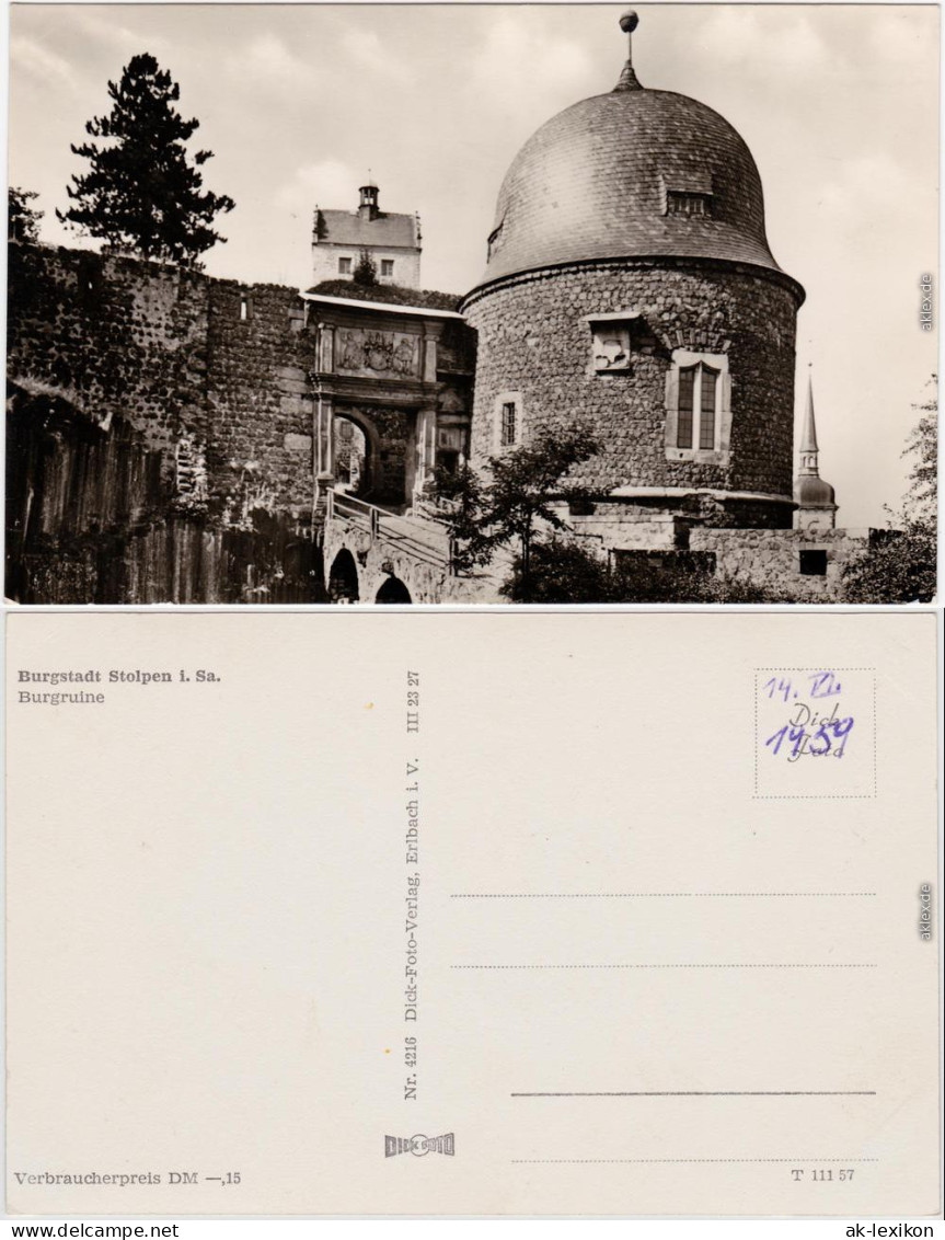 Stolpen Burgruine  Foto Ansichtskarte  1957 - Stolpen